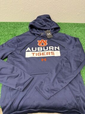 Under Armour Navy Auburn Tigers Pullover Hoodie with Orange Logo